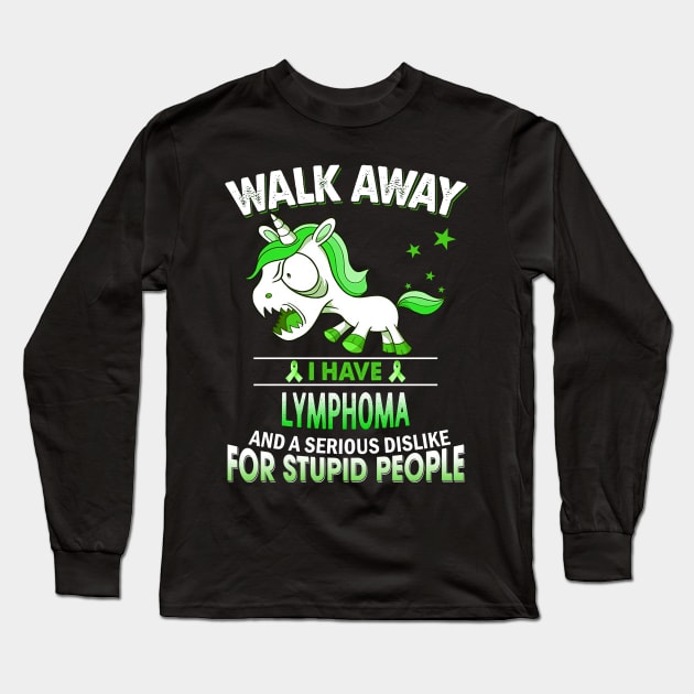 funny lymphoma grumpy unicorn warrior Long Sleeve T-Shirt by TeesCircle